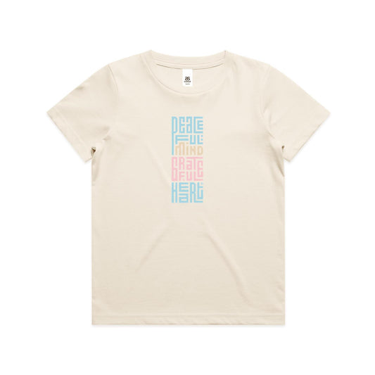 Current Mood 'PEACEFUL MIND GRATEFUL HEART' Youth Tee