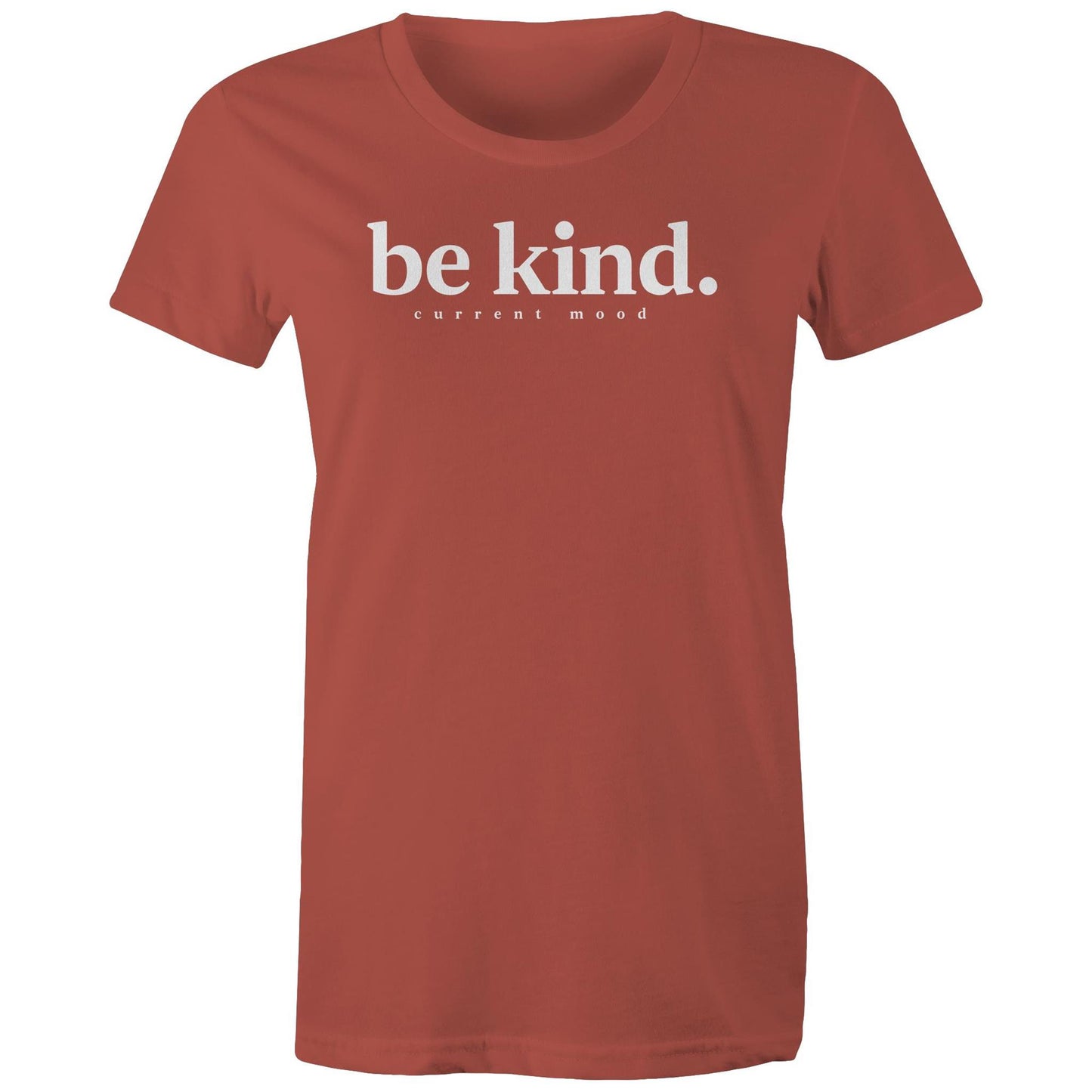 Current Mood 'BE KIND WHITE LOGO' Women's Tee