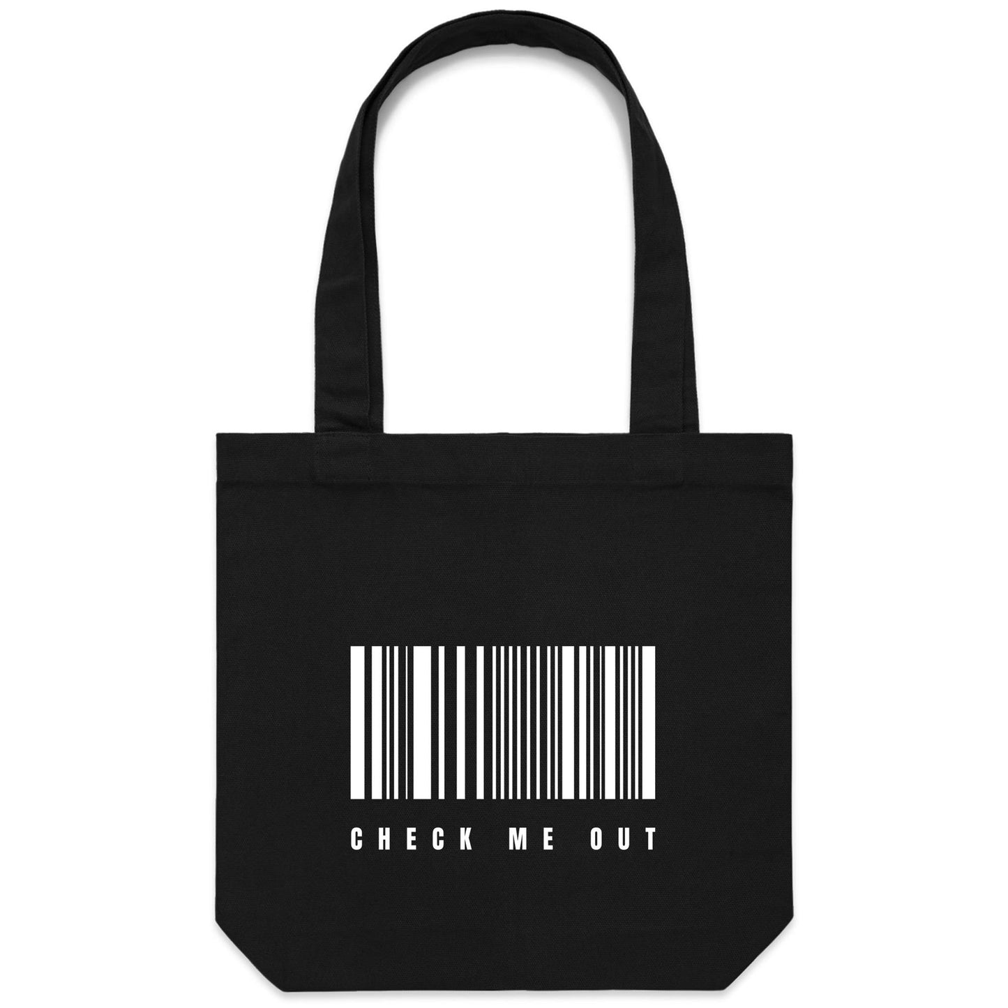 Current Mood 'CHECK ME OUT WHITE PRINT' - Carrie - Canvas Tote Bag
