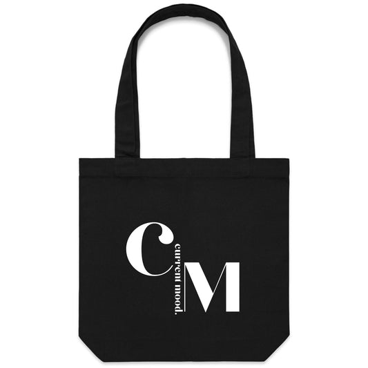 Current Mood 'CM WHITE LOGO - Carrie - Canvas Tote Bag