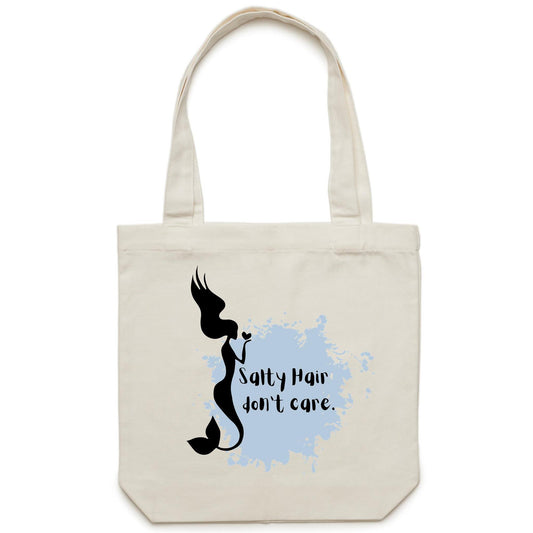 Current Mood 'SALTY HAIR DON'T CARE' - Carrie - Canvas Tote Bag