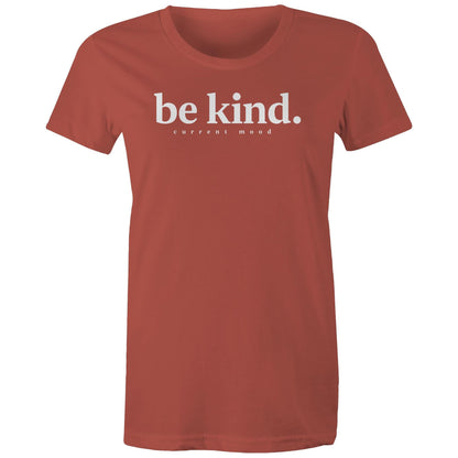 Current Mood 'BE KIND WHITE LOGO' Women's Tee